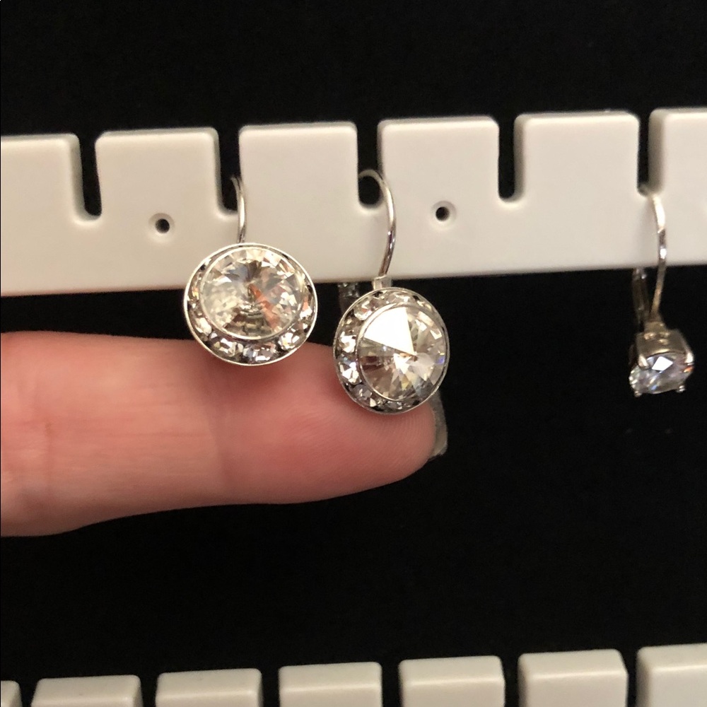 Dazzling Silver tone Crystal Drop Earrings